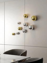 Wall Decor Imitation Stainless Steel Decorative Ball Living Room Home Accessories Hotel Restaurant Wall Hanging Decor Art Sphere