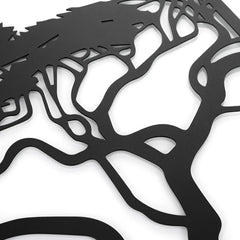 3pcs Black Metal Wall Art Decor Tree Of Life Metal Tree Wall Art Tree Sign Metal Wall Decoration Housewarming Hanging Wall Art