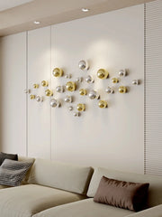 Wall Decor Imitation Stainless Steel Decorative Ball Living Room Home Accessories Hotel Restaurant Wall Hanging Decor Art Sphere