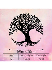 3pcs Black Metal Wall Art Decor Tree Of Life Metal Tree Wall Art Tree Sign Metal Wall Decoration Housewarming Hanging Wall Art