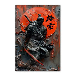 Japanese Ninja Warrior Poster Printing, Retro Character Canvas Wall Art, For Cafes, Bars, Clubs Home Decoration