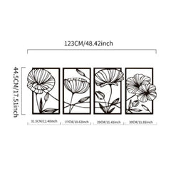 3pcs Black Metal Wall Art Decor Tree Of Life Metal Tree Wall Art Tree Sign Metal Wall Decoration Housewarming Hanging Wall Art