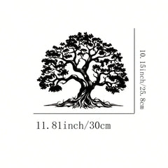 3pcs Black Metal Wall Art Decor Tree Of Life Metal Tree Wall Art Tree Sign Metal Wall Decoration Housewarming Hanging Wall Art