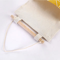 1PC Three Pockets Hanging Wall Storage Bag Household Bedroom Living Room Kitchen Cotton Linen Storage Bag