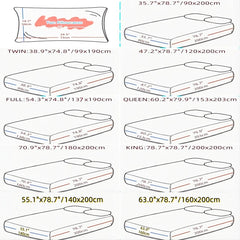 Kuup Polyester 3pcs Solid Color Queen Size Bedding Set - Fitted Sheet & Pillowcases with Elastic Band Mattress Cover