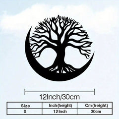 3pcs Black Metal Wall Art Decor Tree Of Life Metal Tree Wall Art Tree Sign Metal Wall Decoration Housewarming Hanging Wall Art