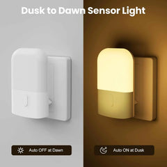 1/2pcs Plug-in LED Night Light, Mini Warm White LED Nightlight, Adjustable Brightness for Bedroom, Bathroom, Kitchen, Hallway