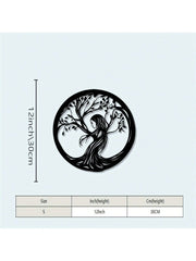 3pcs Black Metal Wall Art Decor Tree Of Life Metal Tree Wall Art Tree Sign Metal Wall Decoration Housewarming Hanging Wall Art