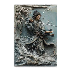 Japanese Ninja Warrior Poster Printing, Retro Character Canvas Wall Art, For Cafes, Bars, Clubs Home Decoration