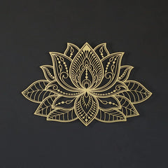 Iwa Motif Radiant Mandala Metal Wall Sculpture | Lotus Bloom Zen Decor | Halloween & Christmas Gift