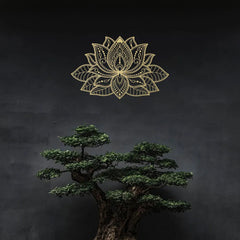 Iwa Motif Radiant Mandala Metal Wall Sculpture | Lotus Bloom Zen Decor | Halloween & Christmas Gift