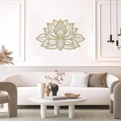 Iwa Motif Radiant Mandala Metal Wall Sculpture | Lotus Bloom Zen Decor | Halloween & Christmas Gift