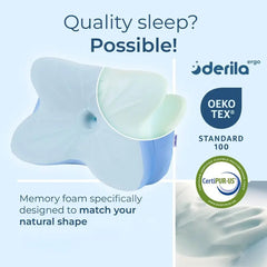 Ergo Cervical Neck Pillow for Sleeping Pillow Contour Memory Foam Pillows for Back, Side Sleeper Pillows 21.25 x 14.17 x 4.72 i