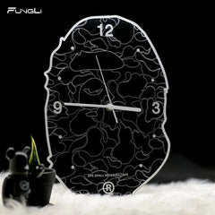 Tide Black Camouflage Hanging Clock Tide Network Red Clock Simple Home Decoration Painting Living Room Bedroom Silent Wall Clock