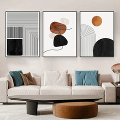 White Black Line Art Canvas Prints Geometry Abstract Wall Art Decorative Posters For Living Room Nordic Bedroom Decor Pictures