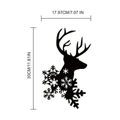 1-Piece 15.75×14.72-Inch Deer-Tree Metal Wall Sculpture | Halloween & Christmas Gift, Metal-Carved Indoor/Outdoor Decor