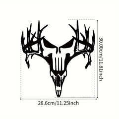 1-Piece 15.75×14.72-Inch Deer-Tree Metal Wall Sculpture | Halloween & Christmas Gift, Metal-Carved Indoor/Outdoor Decor