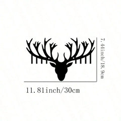 1-Piece 15.75×14.72-Inch Deer-Tree Metal Wall Sculpture | Halloween & Christmas Gift, Metal-Carved Indoor/Outdoor Decor