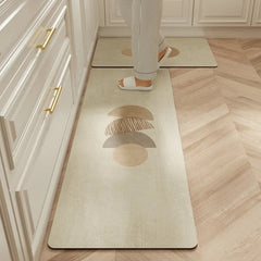 Carpet for Kitchen Waterproof Floor Mat Beige Carpets Pvc Leather Non-slip