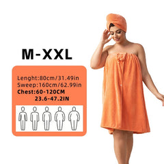 Bath Towel Set Super Absorbent Soft Bath Skirt & Princess Shower Cap 2 Sizes