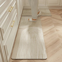Carpet for Kitchen Waterproof Floor Mat Beige Carpets Pvc Leather Non-slip