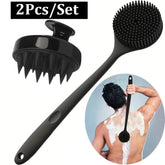 Soft Silicone Body Scrubber Back Brush Bath Shower Brush with Handle