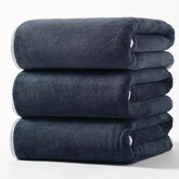 3PCS Large Bath Towels Set Grey Adult Coral Velvet Bathroom Absorbent