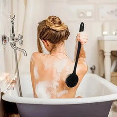 Soft Silicone Body Scrubber Back Brush Bath Shower Brush with Handle