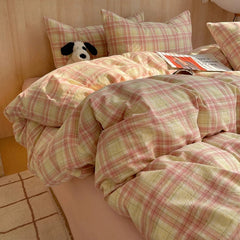 100% cotton Soft Bedding Set Stripe Printing Duvet Cover with Pillow