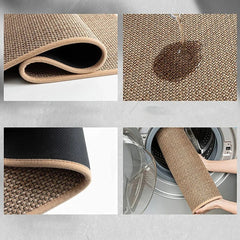 Washable Non-slip Kitchen Rug Faux Sisal Running Rug, Faux Woven Kitchen Mat