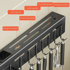 Multifunctional storage rack no punching chopsticks tubes integrated storage wall mounted knife holder for household kitchens