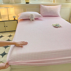 New Fitted Sheet with Elastic Bands Non Slip Adjustable Mattress Cover