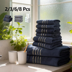 Luxury Gold Stripe Bath Towels