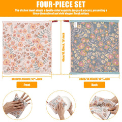 4Pcs Kitchen Tea Towels Cotton