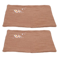 2Pcs Cotton Linen Tea Towels Vintage Embroidered