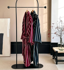 Retro Plaid 100% Cotton Bathrobe Super Soft Absortion Hooded Bathrobe