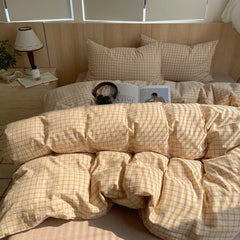 100% cotton Soft Bedding Set Stripe Printing Duvet Cover with Pillow