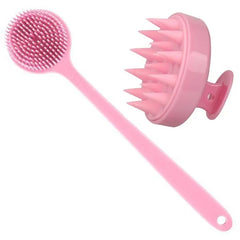 Soft Silicone Body Scrubber Back Brush Bath Shower Brush with Handle