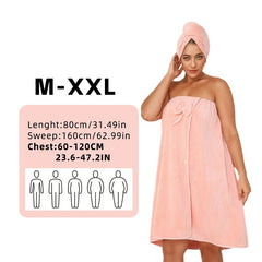 Bath Towel Set Super Absorbent Soft Bath Skirt & Princess Shower Cap 2 Sizes