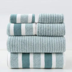 6Pc Stripe Quick-Dry Towel Set
