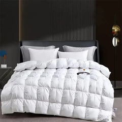 100% White Goose Down Quilt Winter Warm Feather Duvet Queen King Cozy