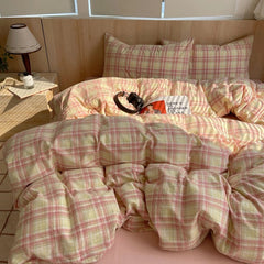 100% cotton Soft Bedding Set Stripe Printing Duvet Cover with Pillow