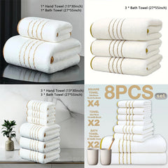 Luxury Gold Stripe Bath Towels