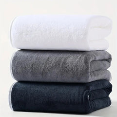3PCS Large Bath Towels Set Grey Adult Coral Velvet Bathroom Absorbent