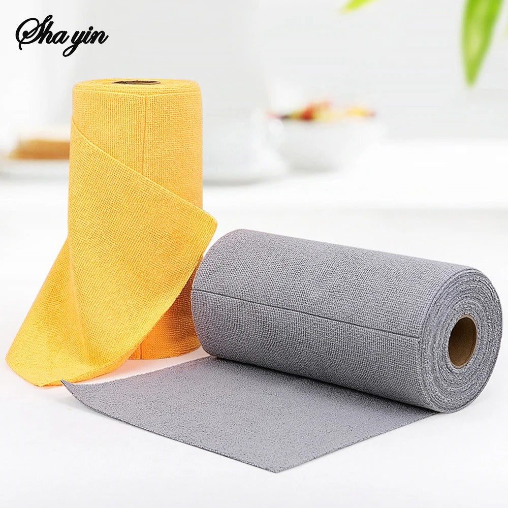 1 Roll With Kitchen Dishwashing Cloth, Reusable, Dry And Wet,