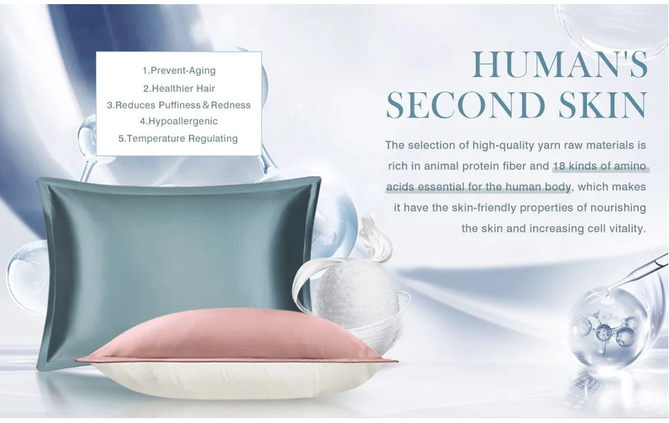 DISANGNI 100% Natural Mulberry Silk Pillowcase for Hair and Skin - Front in Pure Silk & Back in Breathable Lyocell Fiber, 1 Pack