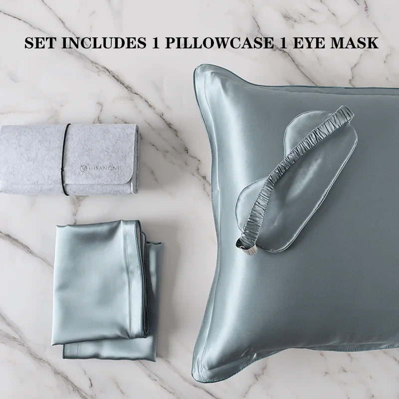 DISANGNI 100% Natural Mulberry Silk Pillowcase for Hair and Skin - Front in Pure Silk & Back in Breathable Lyocell Fiber, 1 Pack