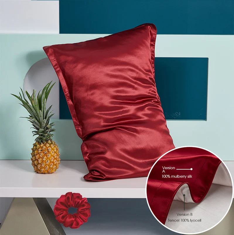 DISANGNI 100% Natural Mulberry Silk Pillowcase for Hair and Skin - Front in Pure Silk & Back in Breathable Lyocell Fiber, 1 Pack