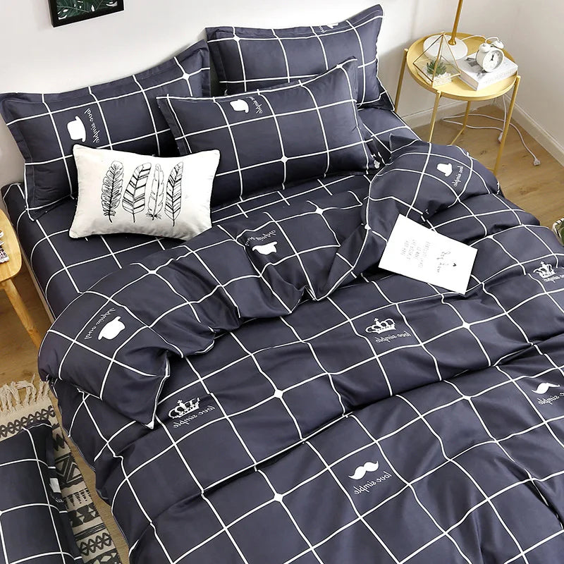 Daisy Printed King Size Duvet Cover Set with Sheets High Quality Washed Cotton Bedding Set Queen Home Bed Sets Comforter Covers