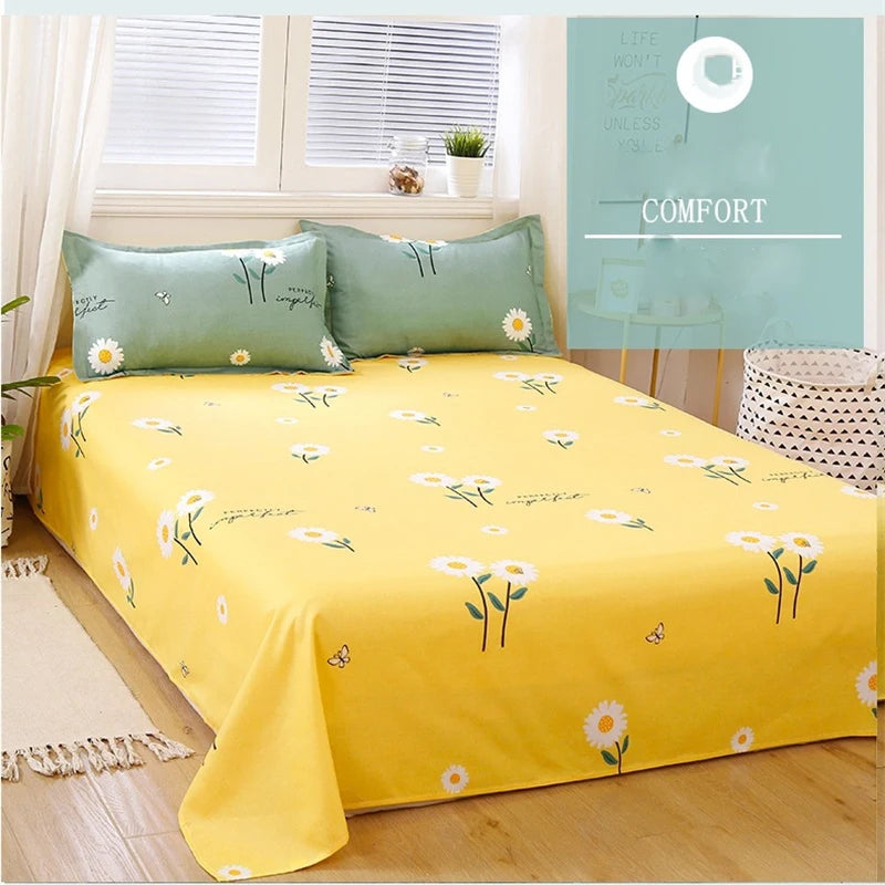 Daisy Printed King Size Duvet Cover Set with Sheets High Quality Washed Cotton Bedding Set Queen Home Bed Sets Comforter Covers